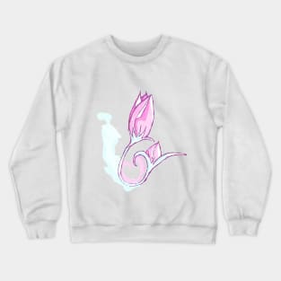 Pink Roses watercolor purple leaves Crewneck Sweatshirt